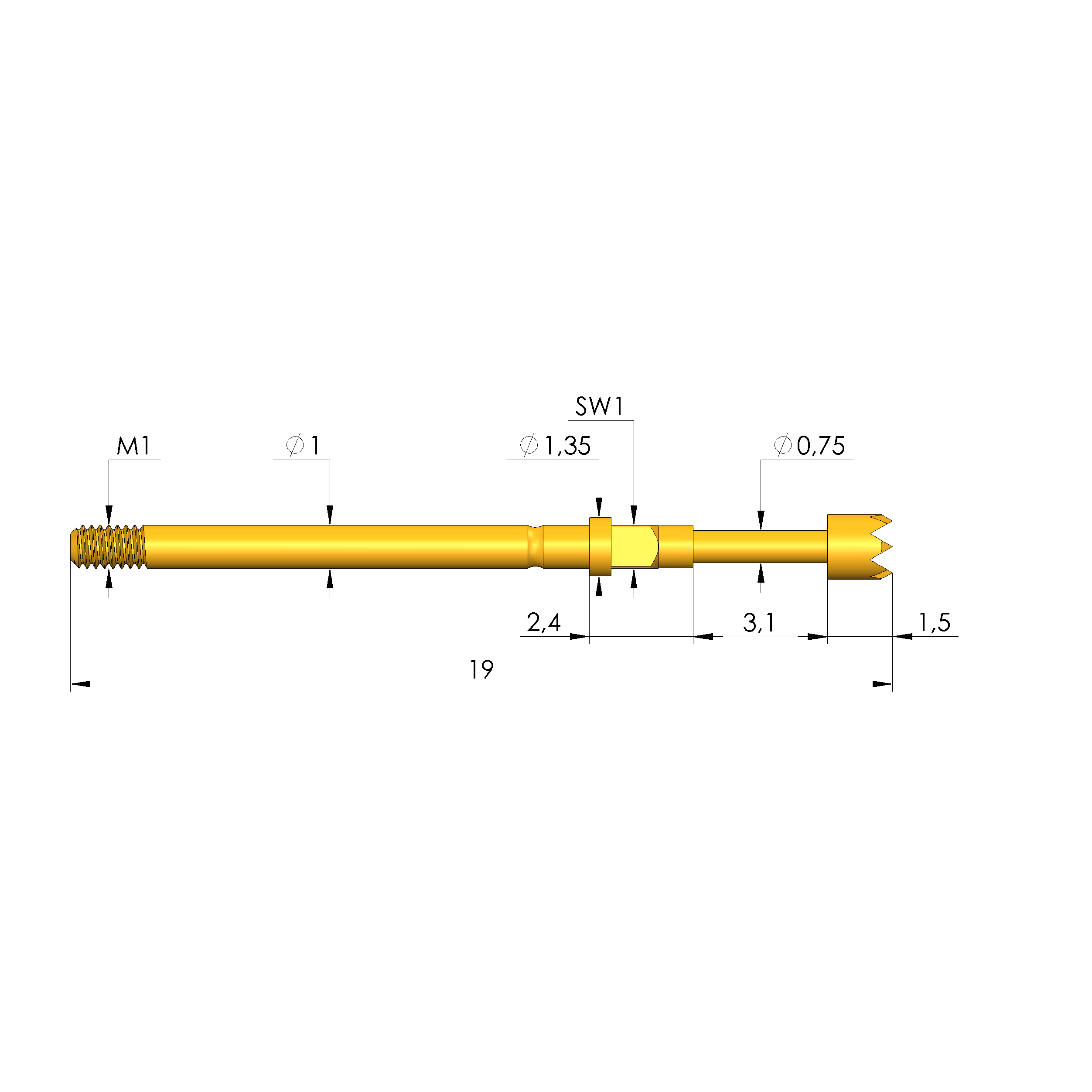 Spring Loaded Test Probe Gks A M Item Ingun