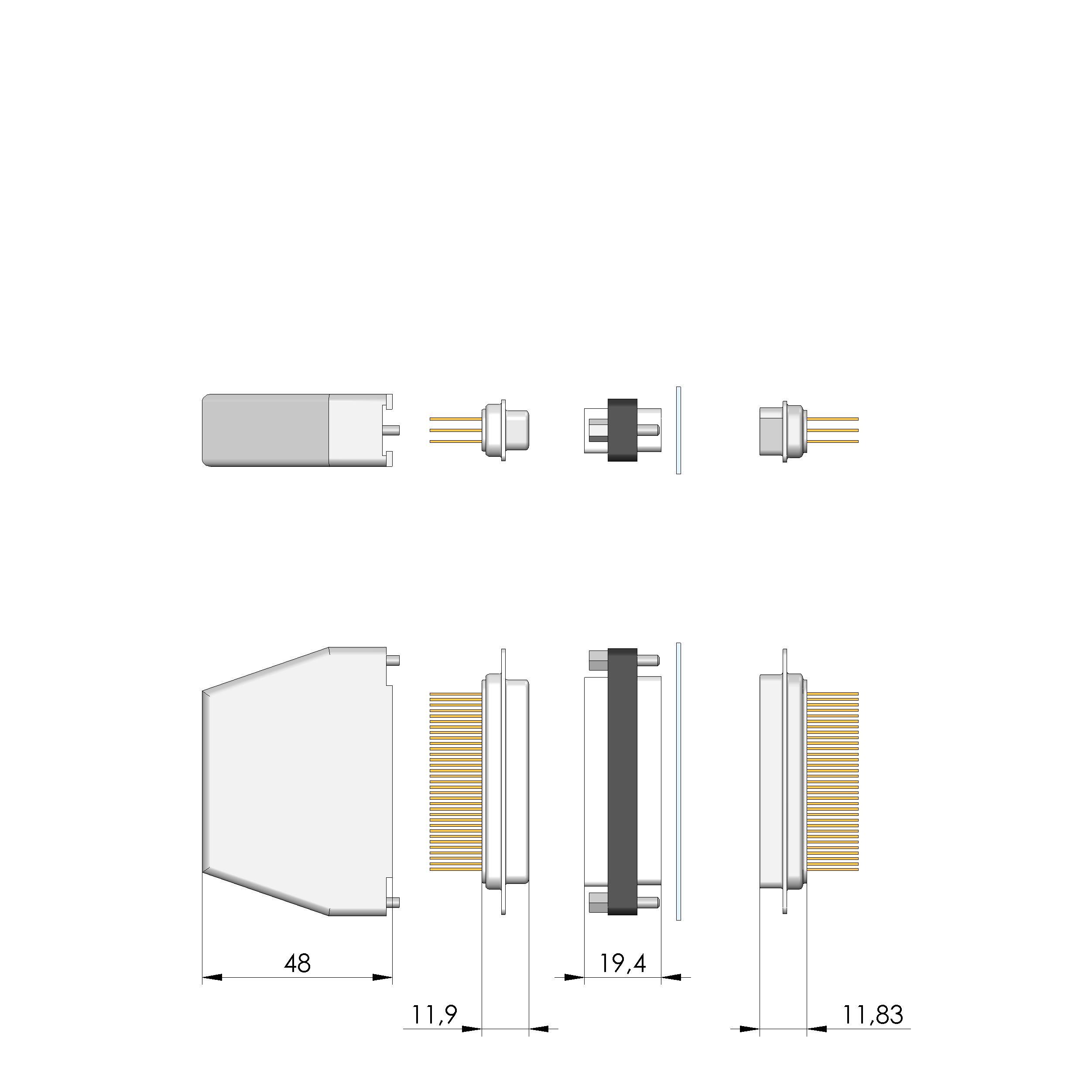 HF-U-SUBD-50-830pF-WW