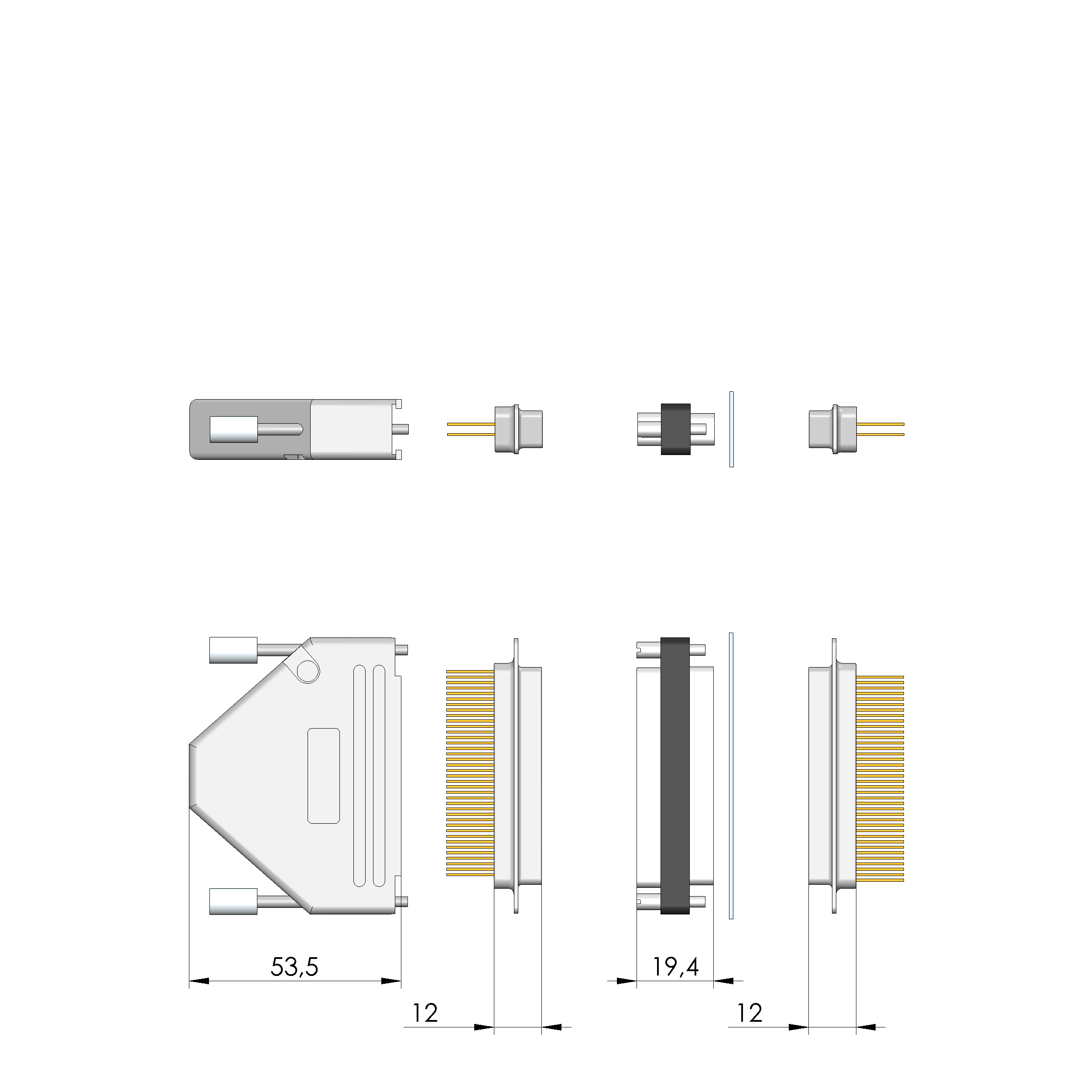 HF-U-SUBD-37-830pF-WW