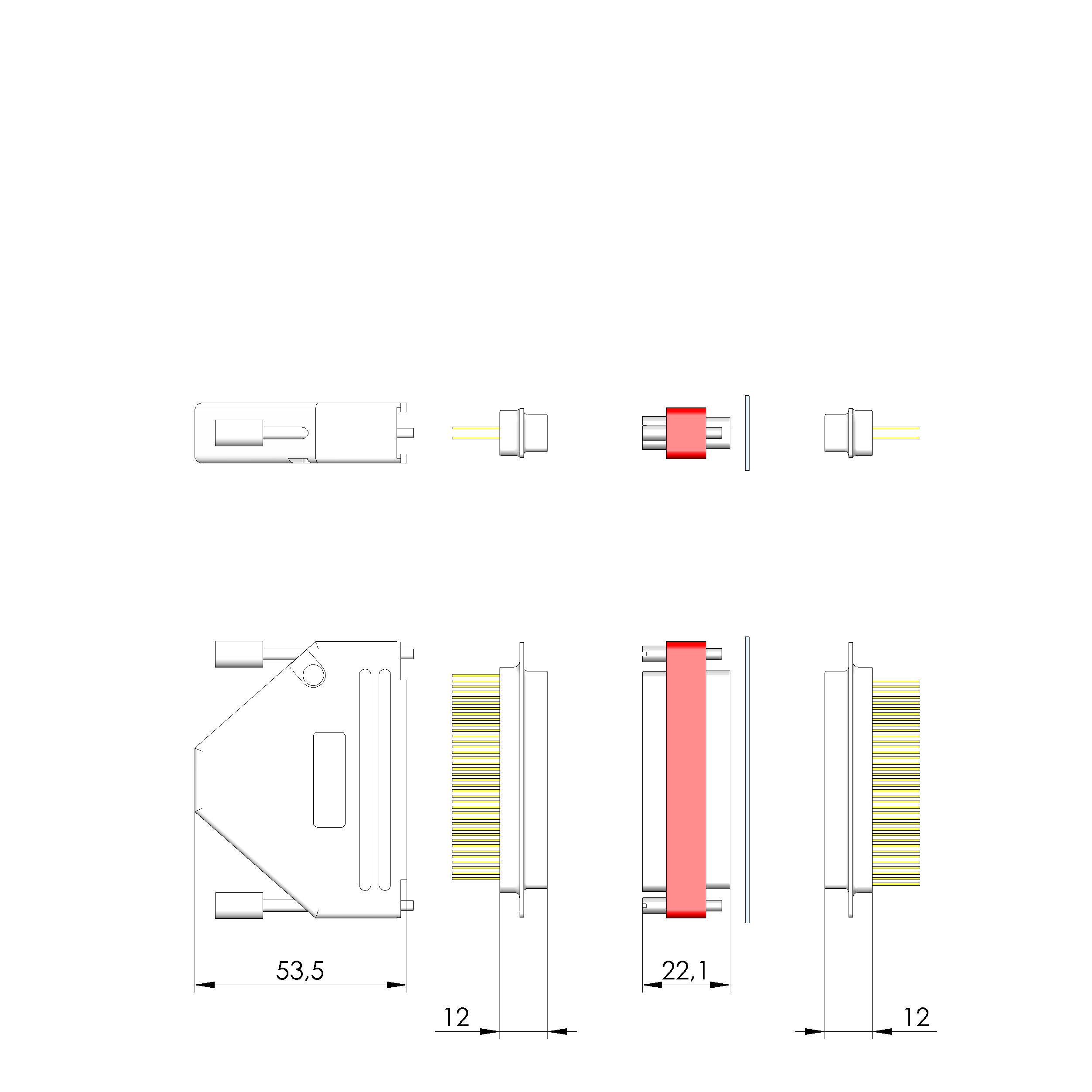 HF-U-SUBD-37-820pF-WW