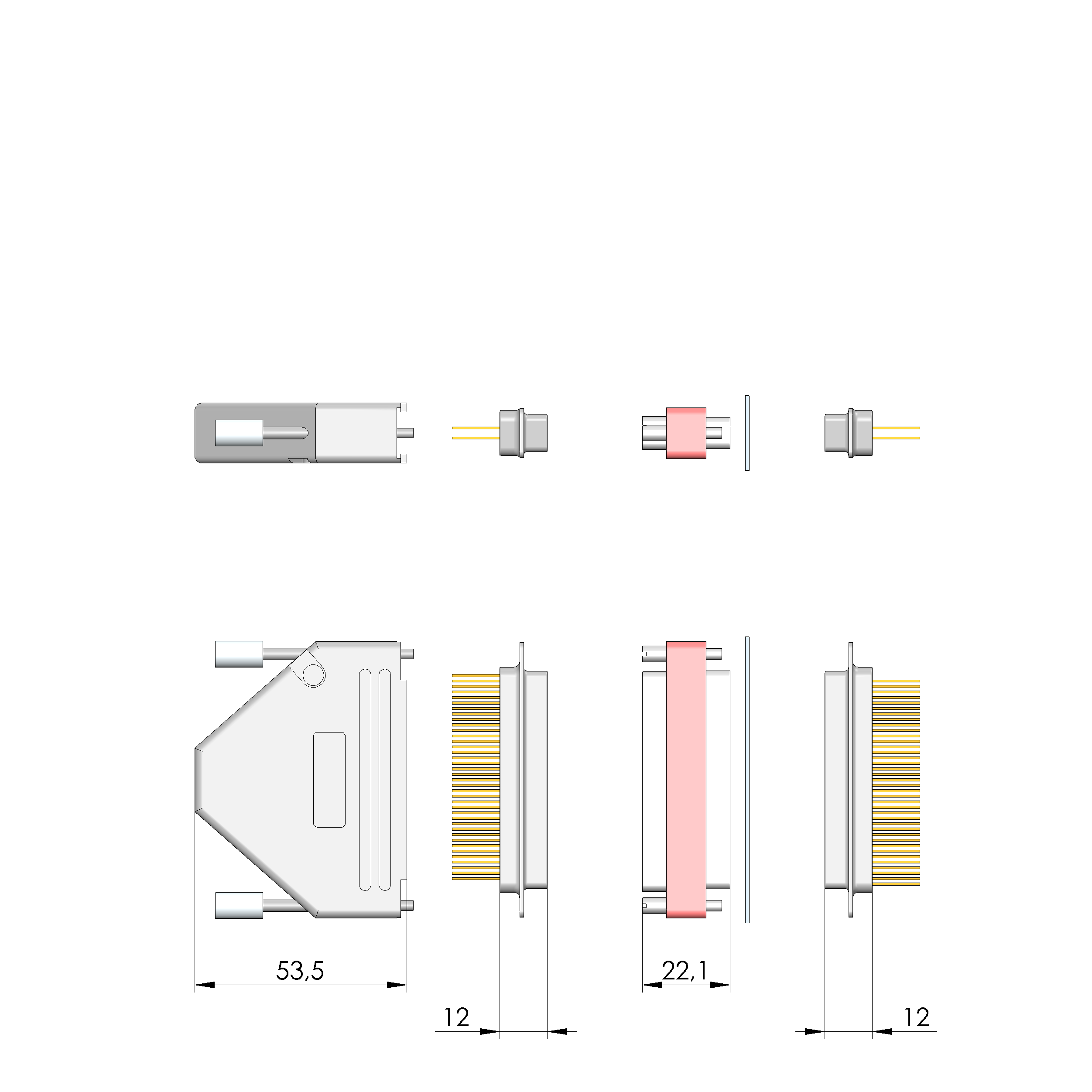 HF-U-SUBD-37-820pF-WW