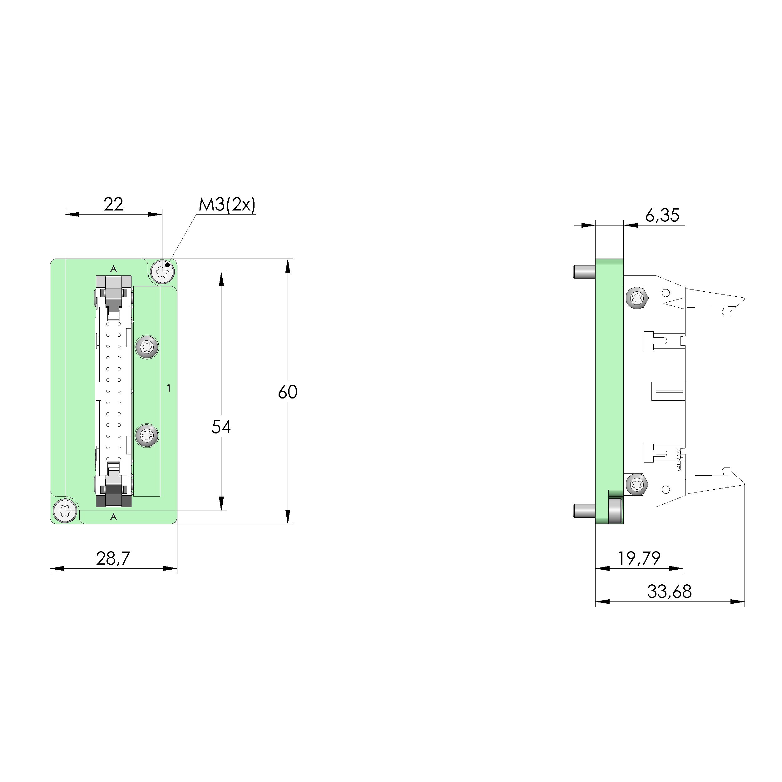 SB-P-SO-026-IDC Buchse
