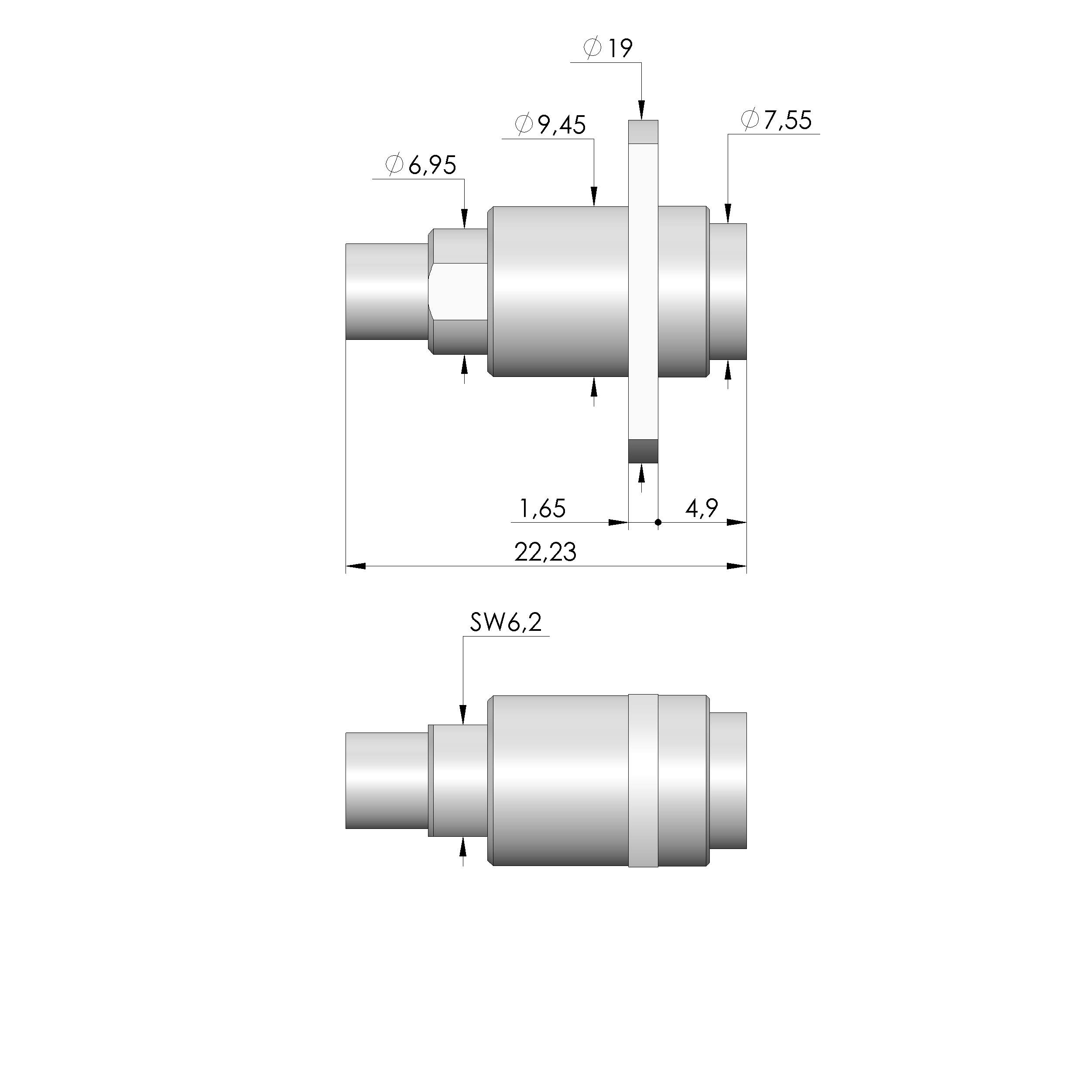 STV-BMA/SMA-F/F-18GHz-50OHM-FL