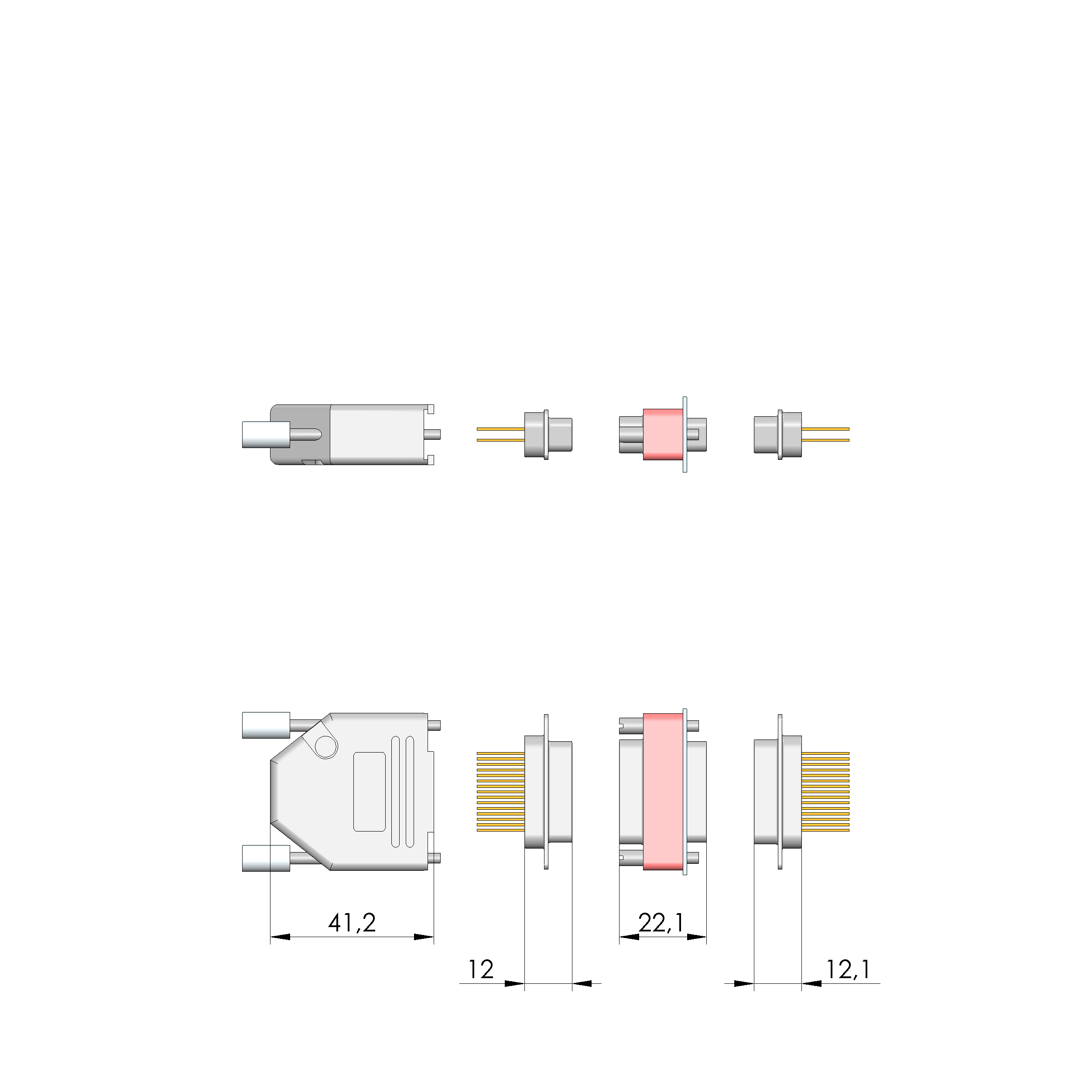 HF-U-SUBD-15-820pF-WW