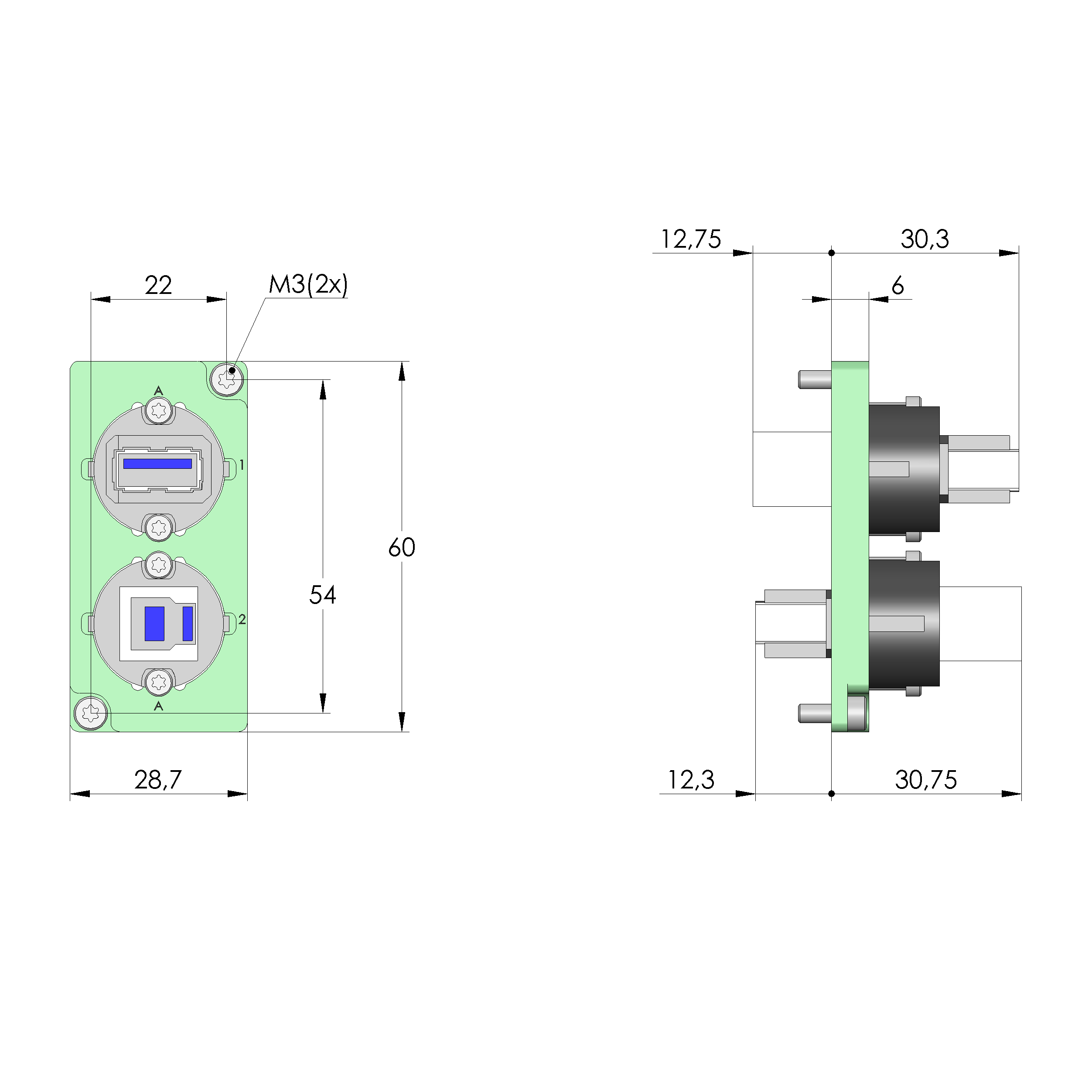 SB-P-SO-002-USB-3-Buchse