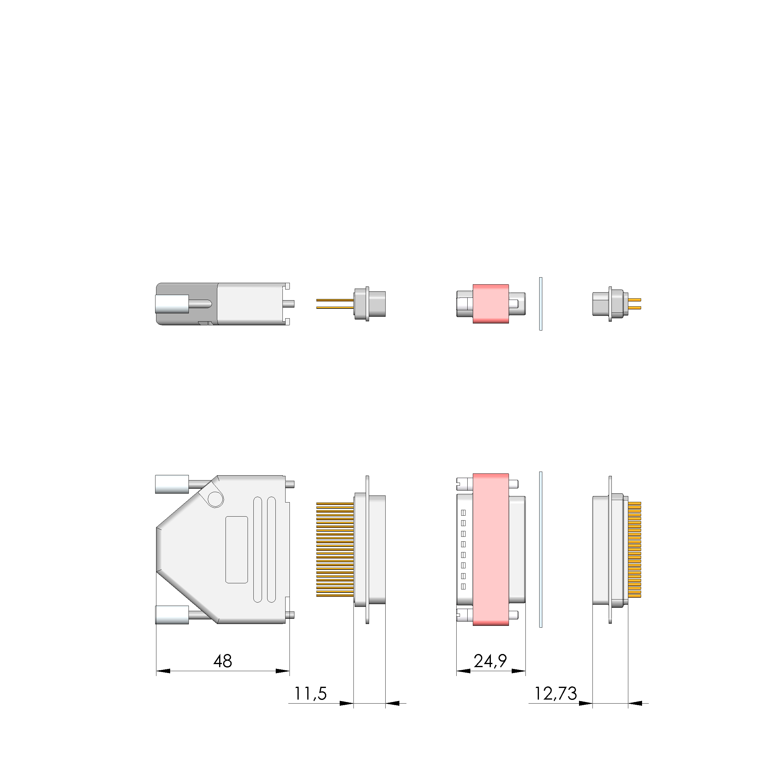 HF-U-SUBD-25-100pF-WW
