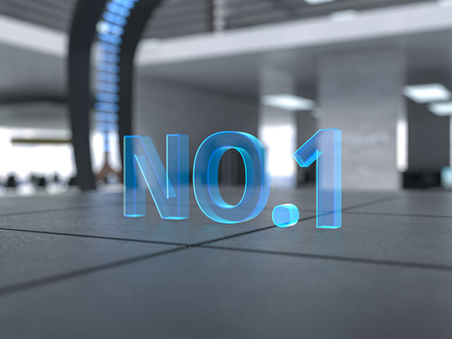 Logotipo en 3D "No. 1" en azul de INGUN 