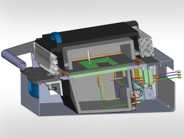 Sectional view of the test fixture