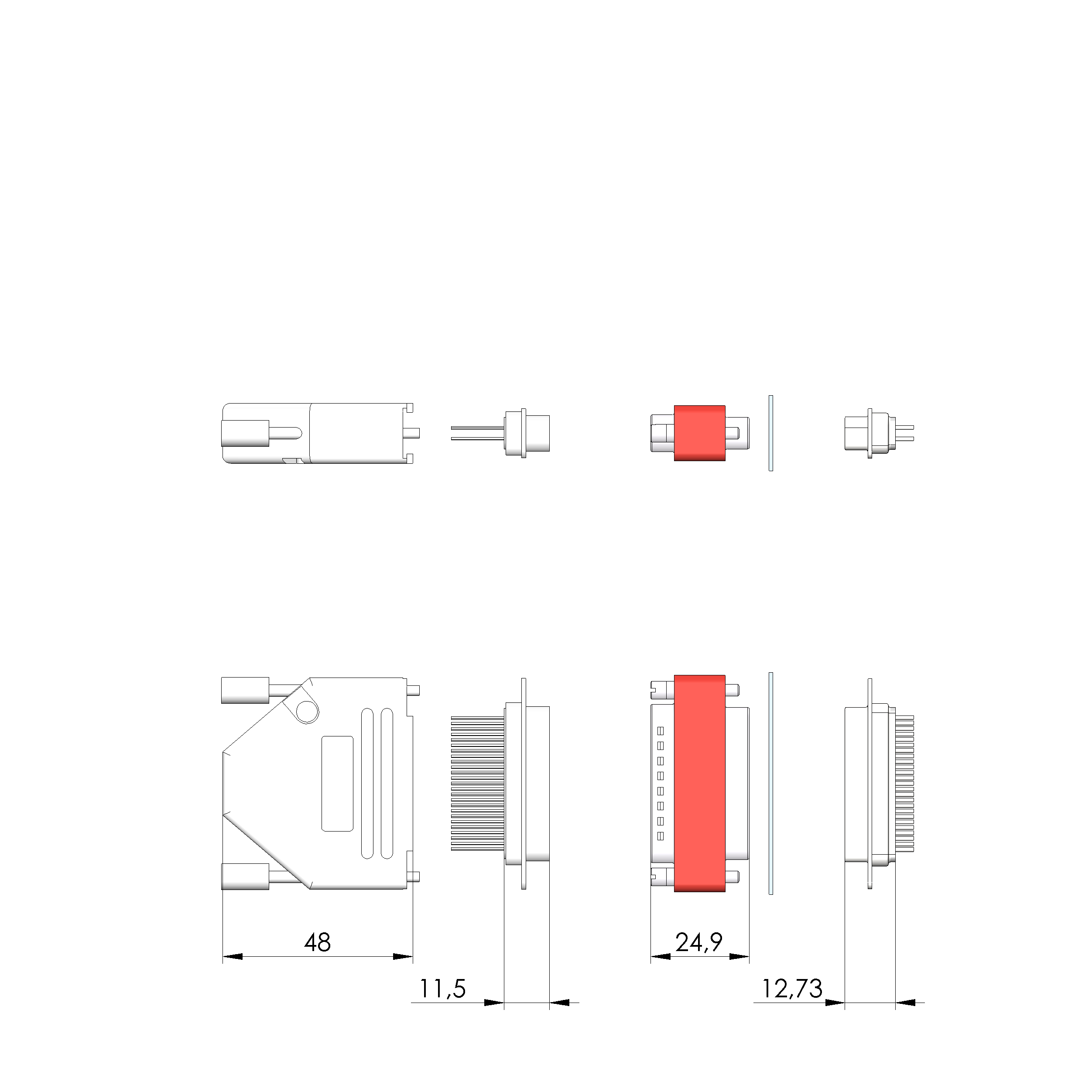 HF-U-SUBD-25-100pF-WW