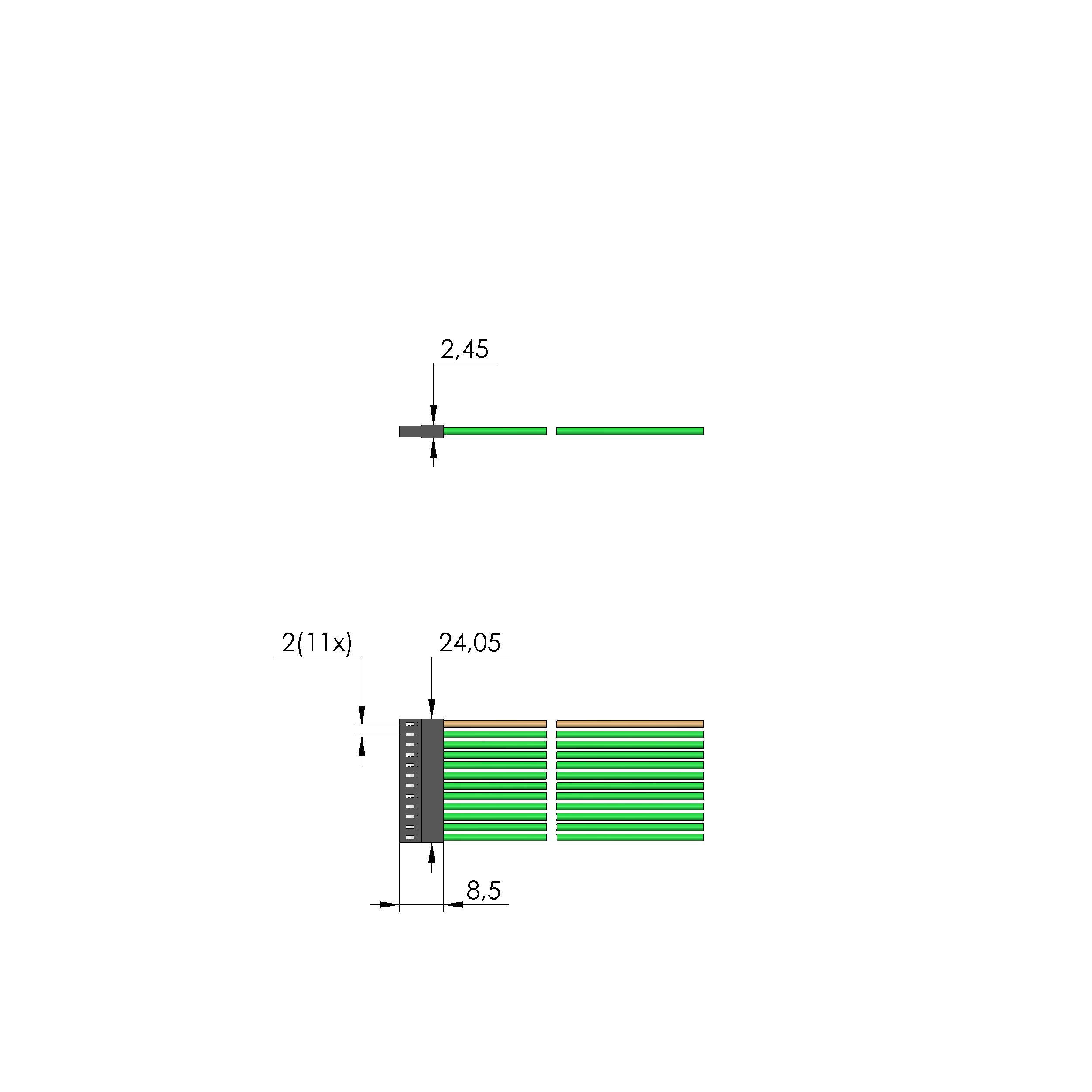 ASK-BL12-F-G-0700-AWG26-GN