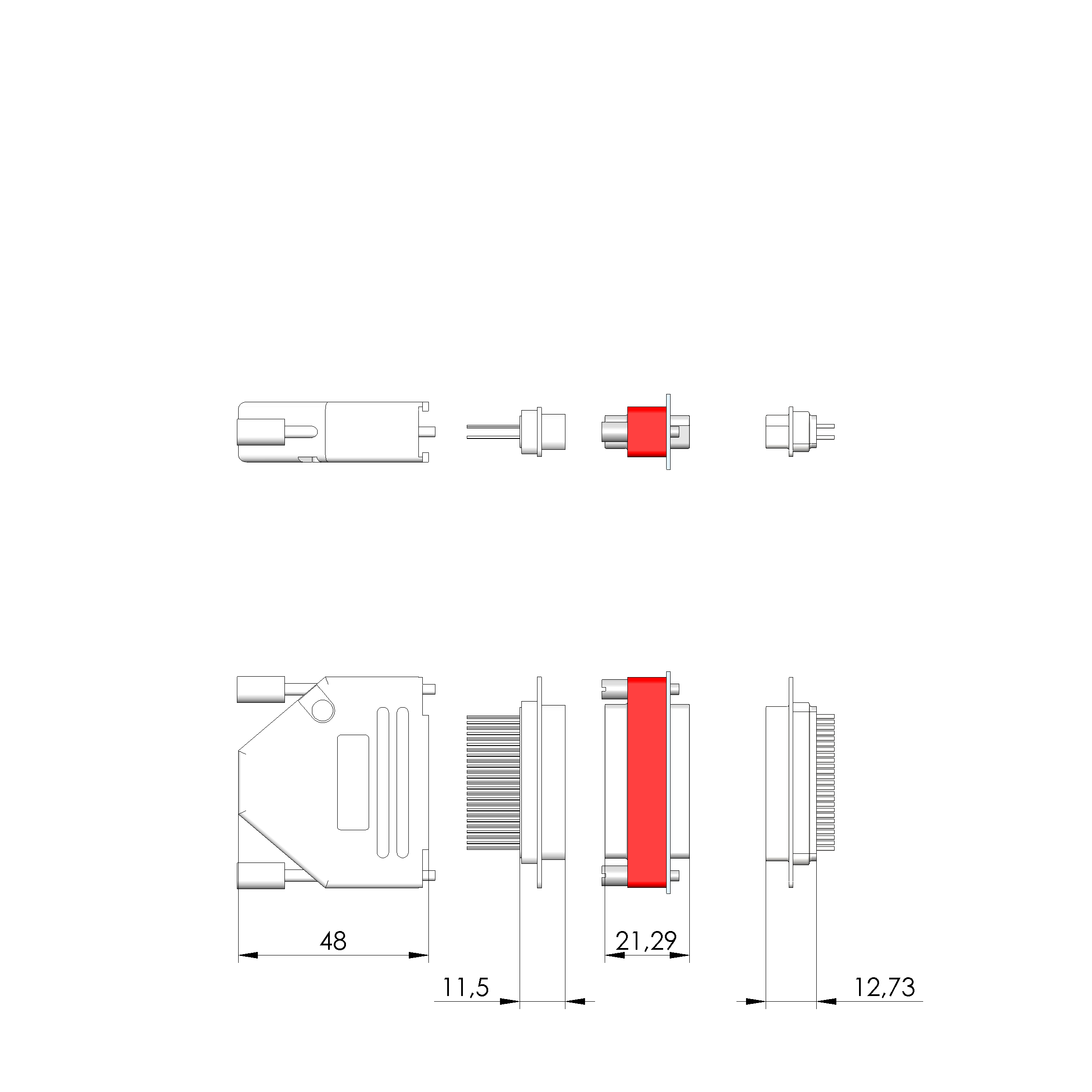 HF-U-SUBD-25-820pF-WW