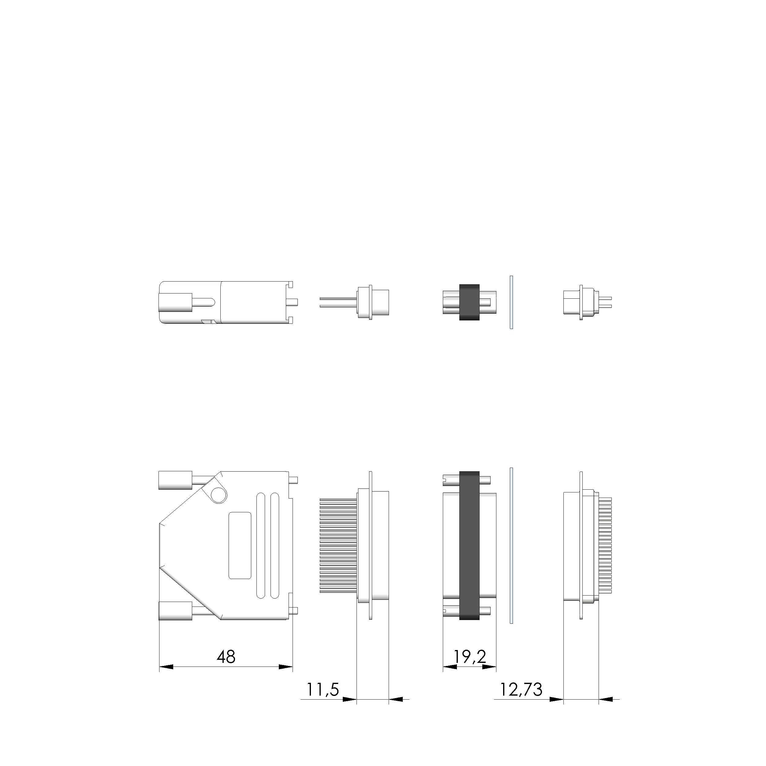 HF-U-SUBD-25-830pF-WW