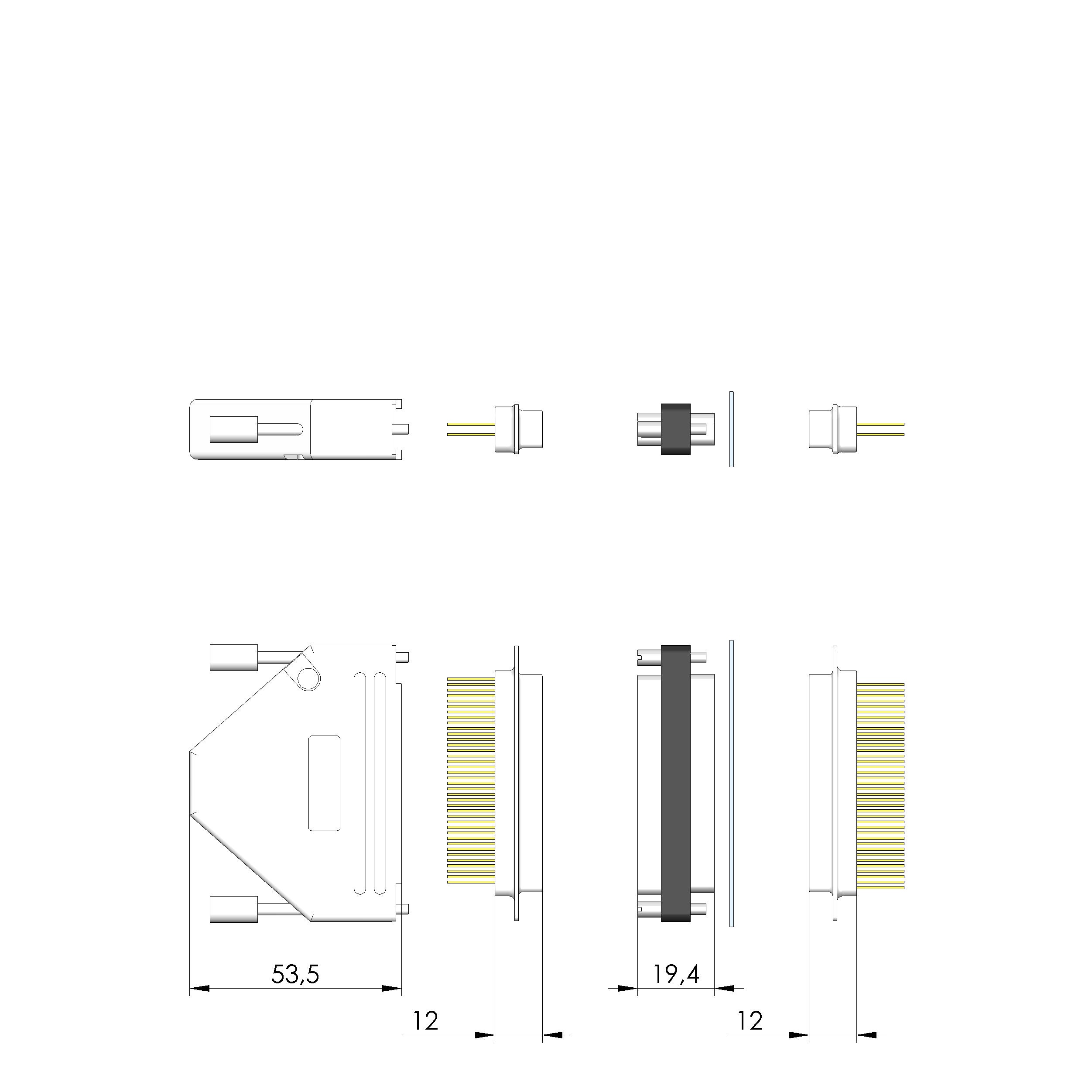 HF-U-SUBD-37-830pF-WW