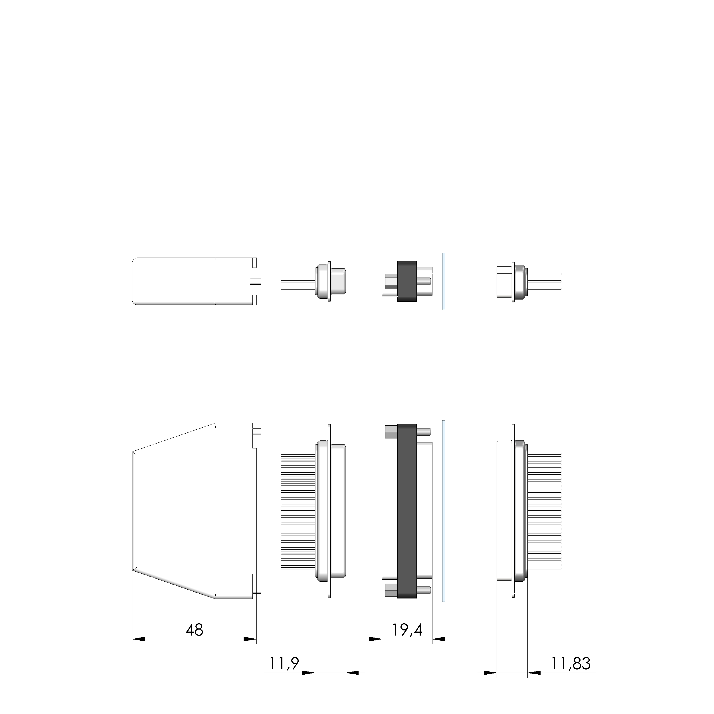 HF-U-SUBD-50-830pF-WW