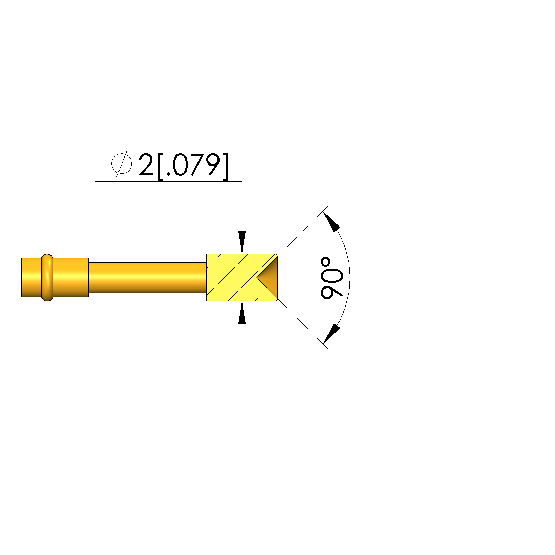 Spring-loaded test probe GKS-912 303 200 A 0602 Item | INGUN